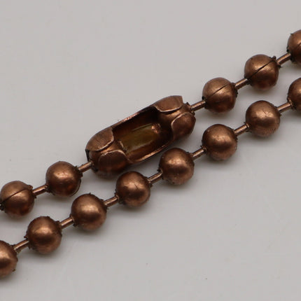10 pcs of 24 inch Chunky Ball Chain Necklace - Antique Copper 3.2mm Ball Chain Necklace - Dog Tag Military Jewelry