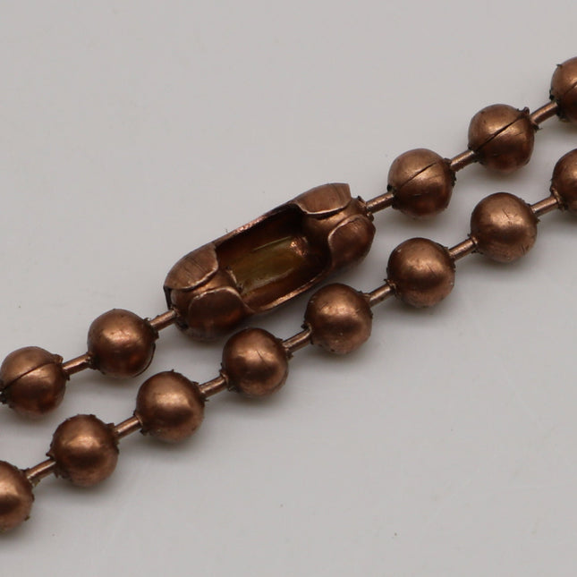 10 pcs of 24 inch Chunky Ball Chain Necklace - Antique Copper 3.2mm Ball Chain Necklace - Dog Tag Military Jewelry
