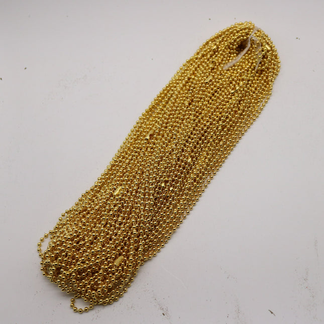 5 pcs of 24 inch Chunky Ball Chain Necklace - Gold Plated 3.2mm Ball Chain Necklace - Dog Tag Military Jewelry