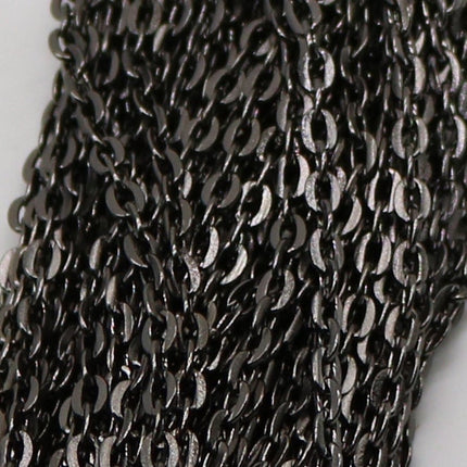 20 pcs of 24 inch Flat Cable Chain Necklace With Lobster Clasp - Gunmetal Plated - 3x4mm Link
