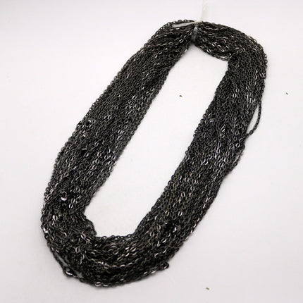 20 pcs of 24 inch Flat Cable Chain Necklace With Lobster Clasp - Gunmetal Plated - 3x4mm Link