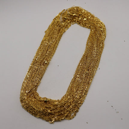 50 pcs of 24 inch Flat Cable Chain Necklace With Lobster Clasp - Gold Plated - 3x4mm Link