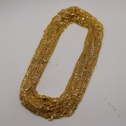 20 pcs of 24 inch Flat Cable Chain Necklace With Lobster Clasp - Gold Plated - 3x4mm Link