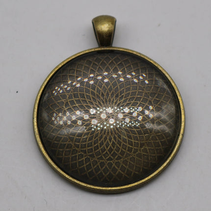 5 pcs Round Antique Brass Bezel - for 35mm app. 1-3/8 inch  - Circle Pendant Blank Bezel . for Cabochon Cameo Pendants, Photo Jewelry, Post