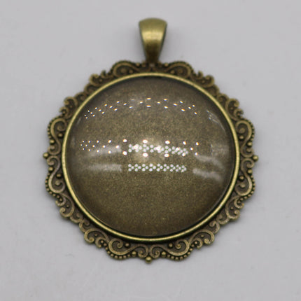 20 pcs Round Antique Brass Bezel - for 35mm app. 1-3/8 inch - Circle Pendant Blank Bezel . for Cabochon Cameo Pendants, Photo Jewelry, Post