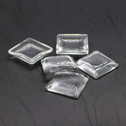 100 Square Glass Cabochons - 20mmX20mm  app. 25/32 inch - 4.75mm thickness - Square Domed Magnifying Clear Glass Cabochon, Photo Jewelry