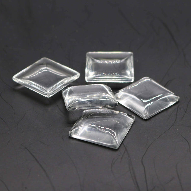 100 Square Glass Cabochons - 20mmX20mm  app. 25/32 inch - 4.75mm thickness - Square Domed Magnifying Clear Glass Cabochon, Photo Jewelry