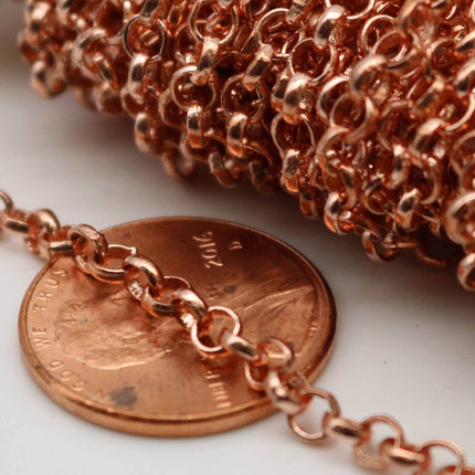 NEWnew 10 feet Copper Plated Rolo Chain bulk Chain, Copper SOLDERED Rolo Chain - 3.1mm Soldered Links - 3.1BL