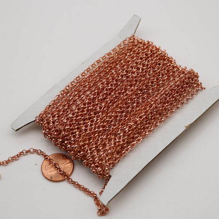 NEWnew 100 feet Copper Plated Rolo Chain bulk Chain, Copper SOLDERED Rolo Chain - 3.1mm Soldered Links - 3.1BL
