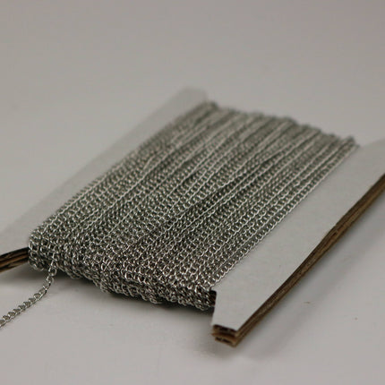 NEWnew 32 ft Rhodium Plated Solder LARGE Link Curb Chain  - 1.6mmx2.0mm SOLDERED Link - 1.6L