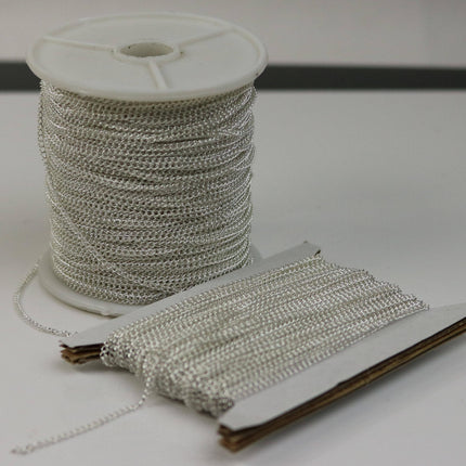NEWnew 32 ft Sterling Silver Plated Solder LARGE Link Curb Chain  - 1.6mmx2.0mm SOLDERED Link - 1.6L