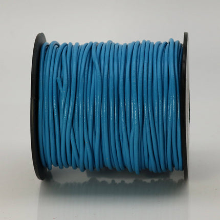 5 feet Sky Blue Leather Cord - 2mm Genuine Leather Round Cord (16)