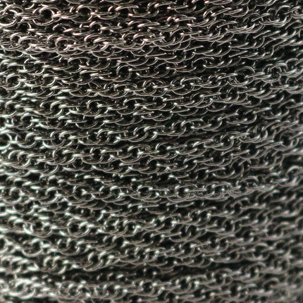 NEWnew 32 feet spool of Gunmetal Plated SOLDERED ROPE Twisted Curb Chain - 2.0mm width Solder link - with Free Matching Jumpring (50pcs)