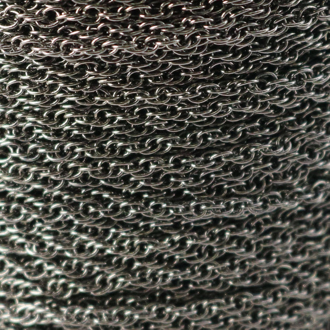 NEWnew 32 feet spool of Gunmetal Plated SOLDERED ROPE Twisted Curb Chain - 2.0mm width Solder link - with Free Matching Jumpring (50pcs)