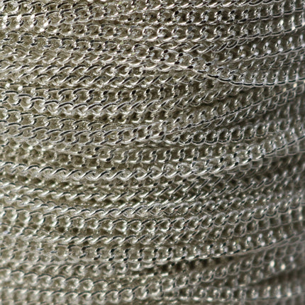 100 feet spool of Sterling Silver Plated SOLDERED FACET Curb Chain - 2.3mm Solder link - with Free Matching Jumpring (100 pcs) - 2.3F