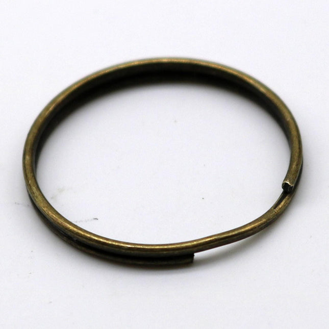 100 pcs Keychain Ring Clasps, Antique Brass Split Key Ring, Thicken Key Clasp, keychain fob, Pendants 24mm, Wholesale Lot Bulk Sale