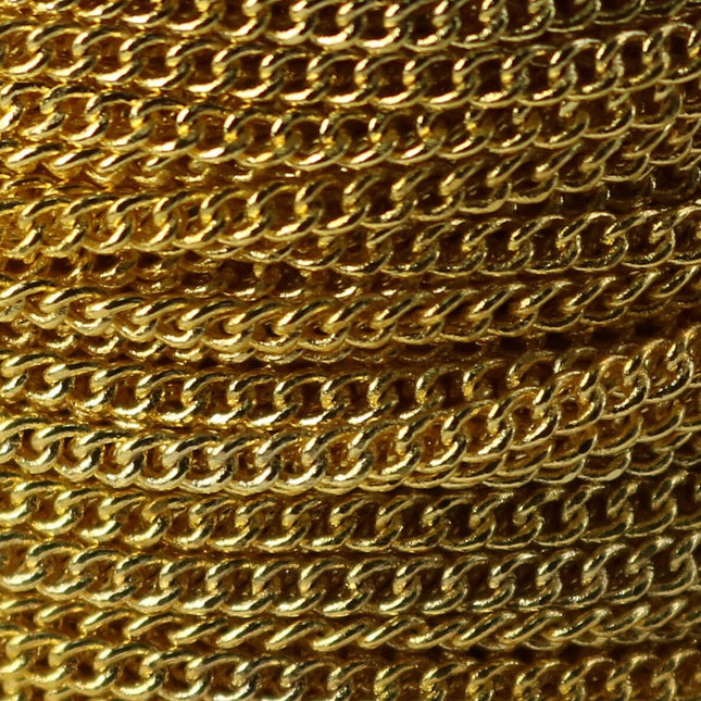 100 ft Gold Plated SOLDERED FACET sturdy Chunky Curb Chain - 2.7mm width Solder link - with Free Jumpring (100 pcs) - 2.7F