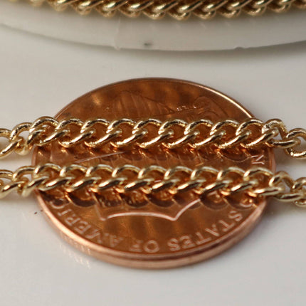 100 ft Champagne Gold (Pinky Gold) Plated SOLDERED FACET sturdy Chunky - 2.7mm width Solder link - w Free Jumpring (100 pcs) - 27CURB