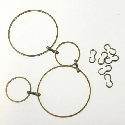 30 pcs of Antique Brass Plated Brass Soldered Ring - 30 mm 18G