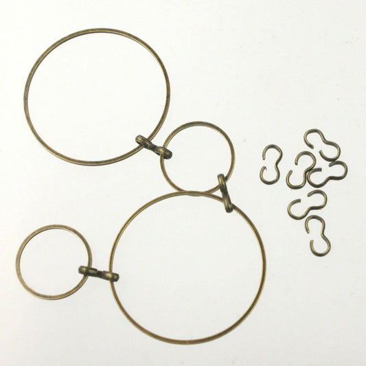 30 pcs of Antique Brass Plated Brass Soldered Ring - 30 mm 18G - Ship from California USA