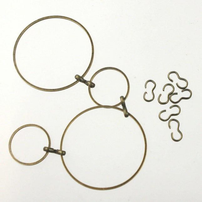 30 pcs of Antique Brass Plated Brass Soldered Ring - 30 mm 18G