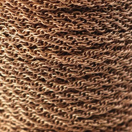 NEWnew 32 feet spool of Antique Copper Plated SOLDERED ROPE Twisted Curb Chain - 2.0mm width Solder link -with Free Matching Jumpring(50pcs)