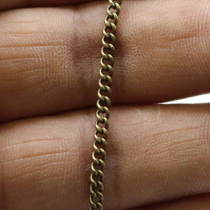 Sample 3 ft of Antique Brass Plated SOLDERED FACET sturdy Curb Chain - 2.7mm width Solder link - with Free Matching Jumpring (5pcs) - 2.7F
