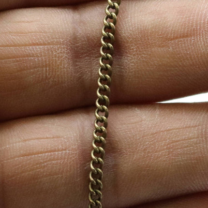 32 ft of Antique Brass Plated SOLDERED FACET sturdy Chunky Curb Chain - 2.7mm width Solder link - with Free Jumpring (50pcs) - 2.7F