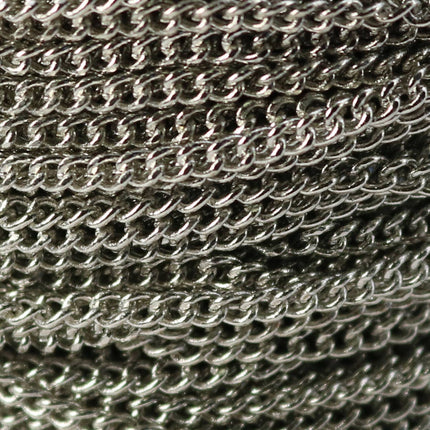 10 feet of Rhodium Plated SOLDERED FACET sturdy Chunky Curb Chain - 2.7mm width Solder link - with Free Jumpring (10 pcs) - 2.7F