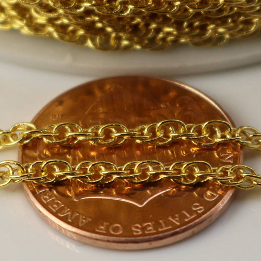NEWnew 10 feet spool of Gold Plated SOLDERED ROPE Twisted Curb Chain - 2.0mm width Solder link -with Free Matching Jumpring(10 pcs)