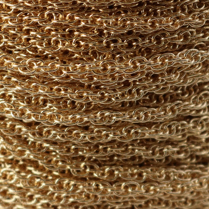 NEWnew 100 ft Champagne Gold (Pinky Gold) Plated SOLDERED ROPE Twisted Chain - 2.0mm width Solder link -with Free Matching Jumpring(100 pcs)
