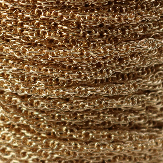 NEWnew 100 ft Champagne Gold (Pinky Gold) Plated SOLDERED ROPE Twisted Chain - 2.0mm width Solder link -with Free Matching Jumpring(100 pcs)