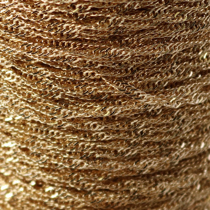 100 ft of Champagne Gold (Pinky Gold) Plated SOLDERED TWIST Twisted Rope Curb Chain - 1.8mm width Solder link - w Free Jumpring (100pcs)