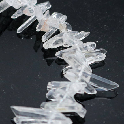 ROCK Crystal Quartz, Natural raw mineral drusy Spike Point, AAA Clear, 10 pcs, 3/4 - 1 1/8 inch 1/8 inch thickness, April birthstone