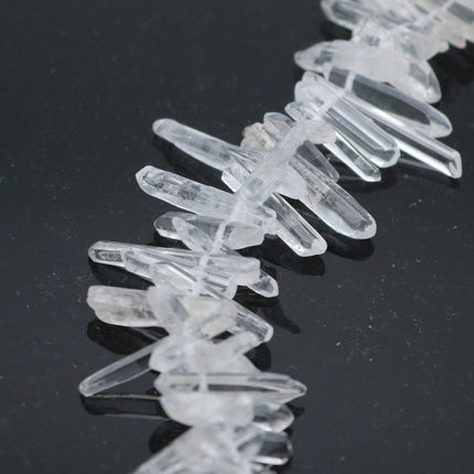 ROCK Crystal Quartz, Natural raw mineral drusy Spike Point, AAA Clear, 10 pcs, 3/4 - 1 1/8 inch 1/8 inch thickness, April birthstone