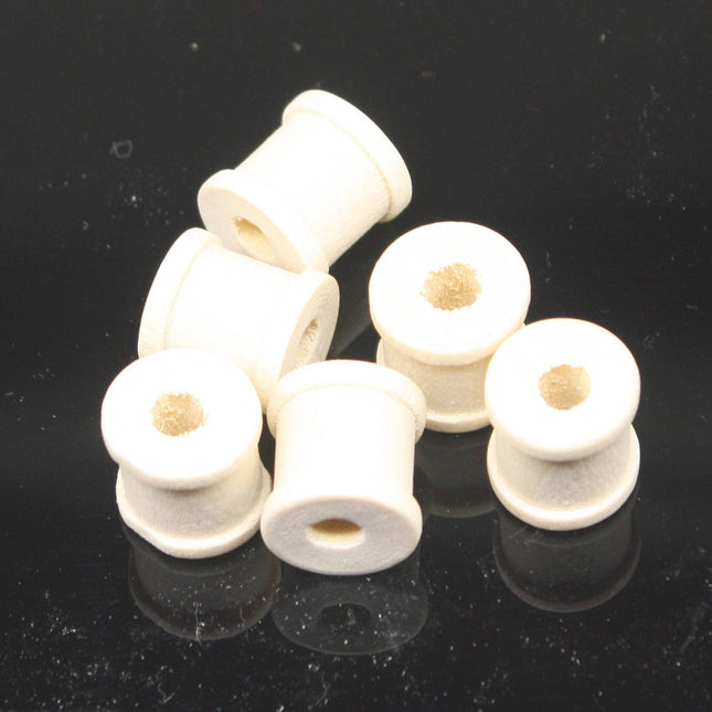 50 pcs 1/2" x 1/2" Small Unfinished Wood Wooden Spools - Empty Storage Roll - Thread Cord Roll String Wire Bobbin - 13 x 13mm Wooden Spools