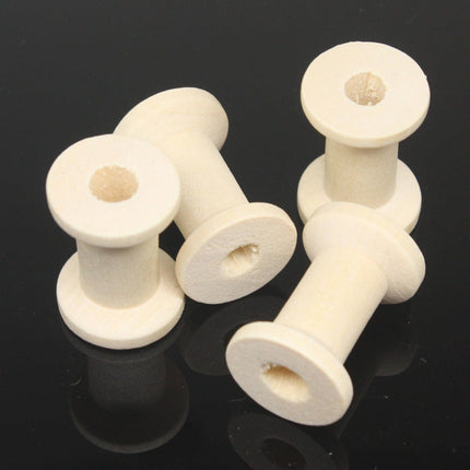 10 pcs 13/16" x 1 3/16" Large Unfinished Wood Wooden Spools - Empty Storage Roll - Thread Cord String Wire Bobbin - 21 x 30mm Wooden Spools