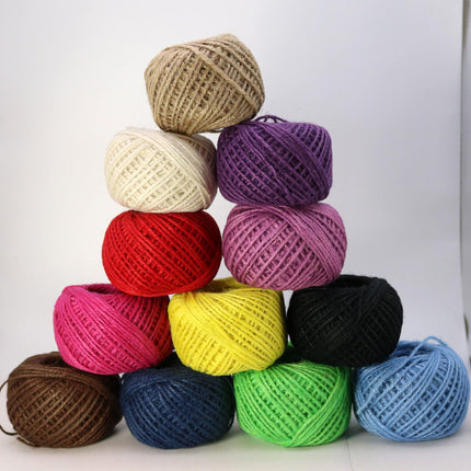 50 Yds - Black Twisted Jute Twine - 2mm 2 Ply Premium Twine - Craft Bulk String Rope Cording - Gift Wrap, Packaging - 7