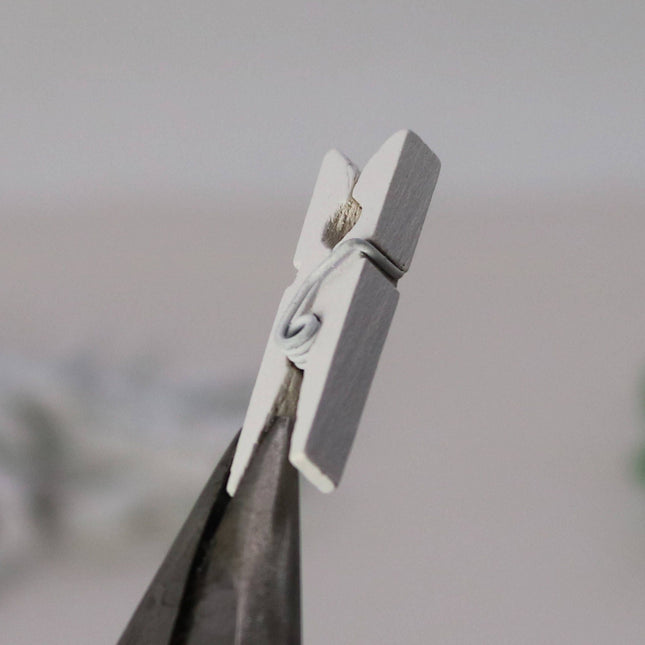 100 pcs 1 1/8" 30mm White Wood Wooden Clip - Craft Clothes Pins - For Scrapbooking Fridge Magnets