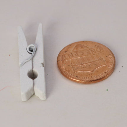 100 pcs 1 1/8" 30mm White Wood Wooden Clip - Craft Clothes Pins - For Scrapbooking Fridge Magnets
