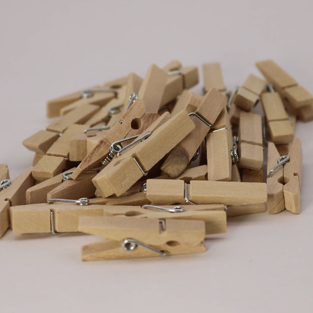 100 pcs 1 3/8nch  35mm Unfinished Wood Wooden Clip - Craft Clothes Pins - For Scrapbooking Fridge Magnets