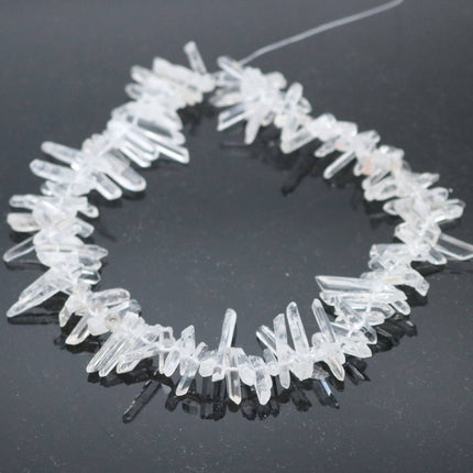 ROCK Crystal Quartz, Natural raw mineral drusy Spike Point, AAA Clear, 10 pcs, 3/4 - 1 1/8 inch 1/8 inch thickness, April birthstone