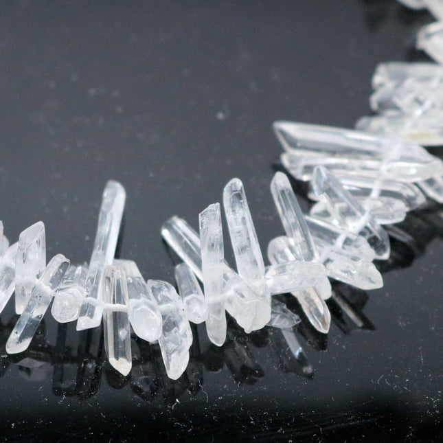 ROCK Crystal Quartz, Natural raw mineral drusy Spike Point, AAA Clear, 10 pcs, 3/4 - 1 1/8 inch 1/8 inch thickness, April birthstone