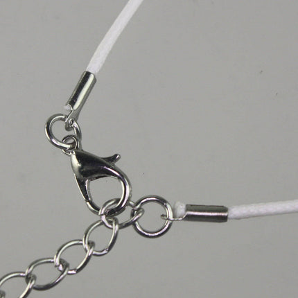 50 White Necklace Cord bulk, 1.5mm 18-20 inch adjustable WHITE compressed cotton HIGH quality cord necklace - Ship from USA