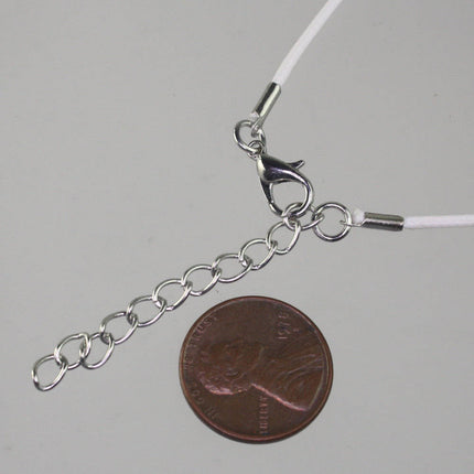 50 White Necklace Cord bulk, 1.5mm 18-20 inch adjustable WHITE compressed cotton HIGH quality cord necklace - Ship from USA