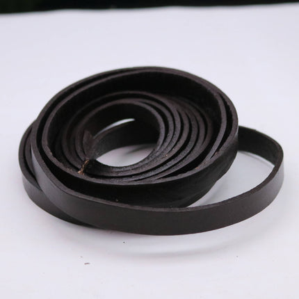 3/8 inch 10mm x 12/36 inch Dark Brown Genuine Leather Strap - Premium Quality Real Leather - 1/3 Feet Long - 3/8 Inch / 10mm Flat Strip