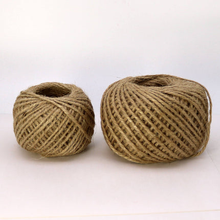 50 Yds - Natural / Brown Twisted Jute Twine - 2mm 2 Ply Premium Twine - Craft Bulk String Rope Cording