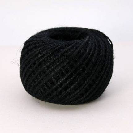 50 Yds - Black Twisted Jute Twine - 2mm 2 Ply Premium Twine - Craft Bulk String Rope Cording - Gift Wrap, Packaging - 7