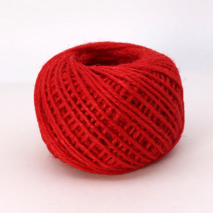 50 Yds - Red Twisted Jute Twine - 2mm 2 Ply Premium Twine - Craft Bulk String Rope Cording - Gift Wrap, Packaging - 8