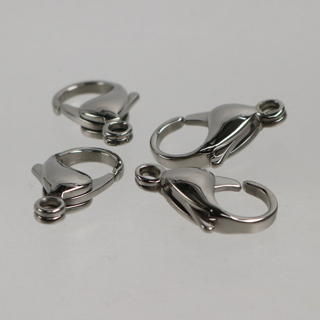 4 pcs of STAINLESS Steel 20mm BIG Large Chunky Lobster Clasp Parrot Clasp Claw Clasp - 20x13mm Solid Stainless Steel Lobster Clasp - STLOB20